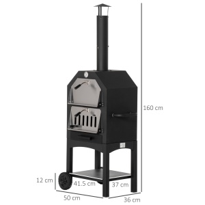 Cuptor Pizza & Gratar Carbuni 64×54×160 cm – Inox pentru Exterior - Img 3