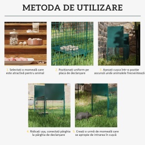 Cusca Capcana Verde – Usa Dubla, 100×25×28 cm pentru Animale - Img 5