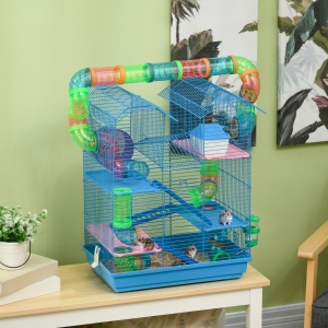 Cusca Hamsteri 5 Etaje – Albastra cu Accesorii Incluse - Img 2