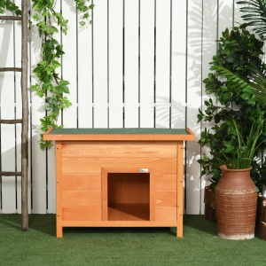 Cușcă pentru Câini Impermeabilă pentru Extern din Lemn de Brad, 82x58x58cm - Img 2