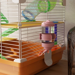 Cușcă pentru Hamsteri pe 5 Nivele cu Tuburi și Roată din Metal și Plastic Albastru - Img 9