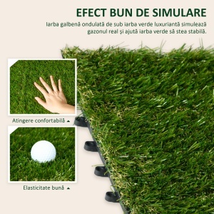 Dale pentru Gradina cu Iarba Sintetica 30x30cm 10 Bucati, Gazon Artificial Realist, Verde - Img 4