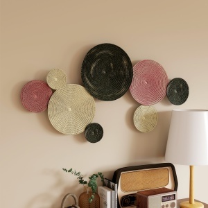 Decor de Perete cu 8 Discuri 3D din Metal în culori Bronz, Portocaliu și Galben - Img 8