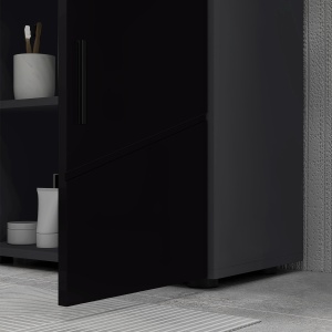 Dulap Baie 60×30×60 cm cu doua usi si polita reglabila - Negru - Img 9