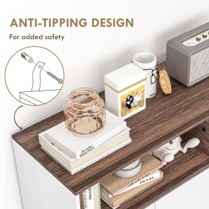 Dulap de Bucatarie Bufet Modern din Lemn cu Dulapuri Sertar Compartiment Deschis Dulap Multifunctional pentru Bucatarie si Sufragerie depozitare laterala toaleta acasa birou hol prosop manere dus colt baza inalta vopsit rezistent la apa - Img 7