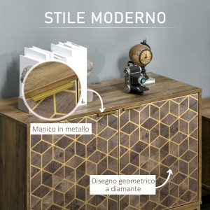 Dulap de decor modern , bufet de depozitare cu 2 usi si picioare din otel auriu, pentru living, sufragerie - Img 5