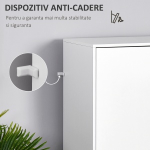 Dulap Elegant 2 Sertare & Raft pentru Haine – Alb - Img 5