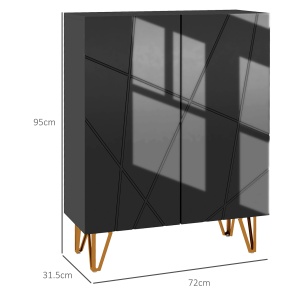 Dulap Îngust pentru Pantofi, Dulap Subțire pentru Depozitarea a 15-20 de Pantofi, 95x72x31.5 cm, Negru - Img 3