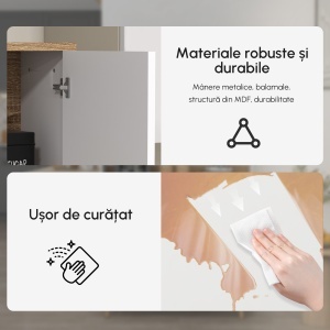 Dulap Modern 180 cm – Cu Usi, Sertare si Rafturi de Depozitare - Img 8