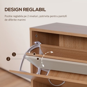 Dulap Pantofi Lemn 120×24×81 cm – 24 Perechi, Hol sau Dormitor - Img 5