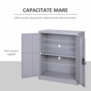 Dulapior Documente – Otel Gri 80×40×92,5 cm cu inchidere - Img 6