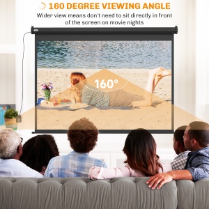 Ecran de Proiecție 100 inch, Format 4:3 Reglabil cu Telecomandă, Ecran de Proiecție Compact, 203x152 cm, Negru - Img 5