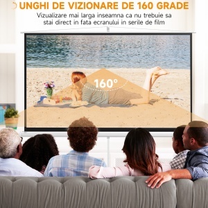 Ecran de Proiectie 84 Inci cu Suport, Portabil - Img 4