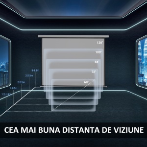 Ecran Proiector 120” – Motorizat, Alb, Ideal Home Cinema - Img 7