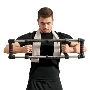 Extensor pentru Piept cu Rezistență Reglabilă între 10-80kg, 80x22x5 cm, Negru - Img 1