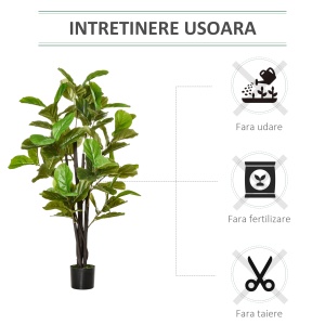 Ficus Artificial 130 cm de Interior si Exterior, Planta Artificiala cu efect Realist cu 78 de Frunze - Img 6