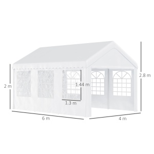 Foisor pentru Exterior, Marchiza pentru Petreceri, Nunta si Cadru din Otel, 6 x 4 m - Img 3