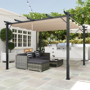 Foisor Pergola de Gradina 3x3 m cu Acoperis Retractabil - Img 9
