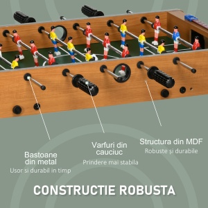 Fotbal- Biliard pliabil compact din lemn cu 18 jucatori, 69x37x70cm - Img 5