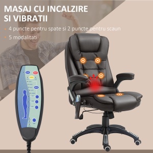 Fotoliu Birou 62×68×111–121 cm – Masaj, incalzire & Reglaj Electric - Img 4