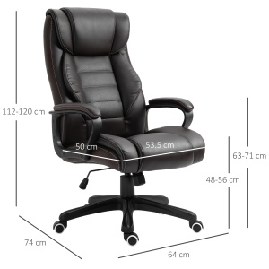 Fotoliu de Birou cu Functie de Masaj Ergonomic si Dirigential din Piele Ecologica Neagra - Img 3