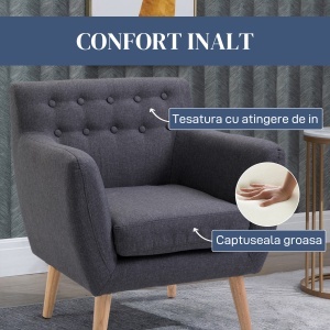 Fotoliu Nordic – Gri inchis, Design Elegant & Confortabil - Img 6