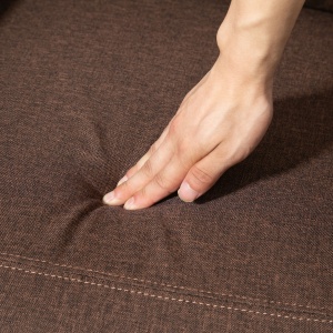 Fotoliu Rabatabil cu Suport pentru Picioare, Fotoliu din Material Textil cu Efect de In, 69x85x100 cm, Maro - Img 9