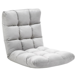 Fotoliu Relax pentru Podea – Spatar 180°, Gri Deschis - Img 1