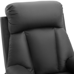 Fotoliu Relax Rabatabil cu Captuseala Ergonomica cuTaburet in Piele Ecologica,80 × 97 × 107cm Negru - Img 9