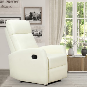 Fotoliu Relax Rabatabil Ergonomic Piele Sintetica 65 × 92 × 100cm Crem - Img 2