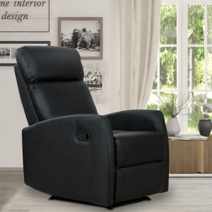 Fotoliu Relax Rabatabil Ergonomic Piele Sintetica 65 × 92 × 100cm, Negru - Img 2