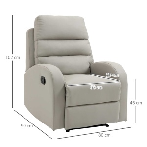 Fotoliu Relaxant din PU cu Suport pentru Picioare – Gri - Img 3