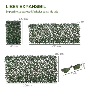 Gard Artificial 200×100 cm Extensibil - Img 7