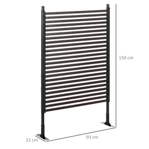 Gard Modular Autoportant pentru Grădină din Oțel, 93x22x150 cm, Maro - Img 3