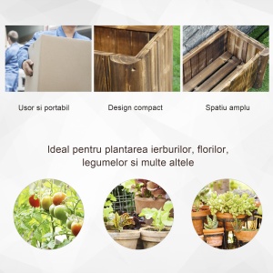 Ghiveci Rectangular pentru Plante din lemn de Brad, 70x35x30cm - Img 6