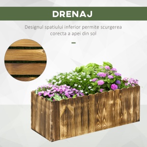 Jardinieră de Grădină Dreptunghiulară pentru Plante, 80x33x30 cm, Lemn Natural - Img 7