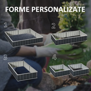 Jardinieră Modulară Fără Fund, Jardinieră Ridicată din Oțel pentru Plante și Ierburi, 258x90x30 cm, Gri Închis - Img 6
