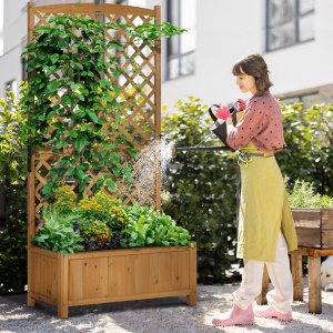Jardiniera Verticala Lemn Galben 90×45×180 cm – Brad & Design Vertical - Img 2