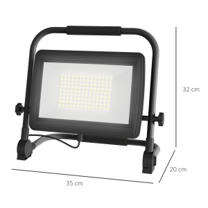 Lampă de Lucru LED, Portabilă și Rezistentă la Intemperii, 35x20x32 cm, Negru - Img 3