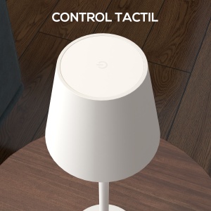 Lampă de Masă cu 3 Lumini Albe, Lampă Portabilă Modernă cu Cablu Inclus, Ø11,2x36,5 cm, Alb - Img 7