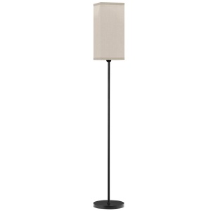 Lampă de Podea cu Întrerupător de Picior din Material Textil cu Efect de In și Metal, Ø25x161,5 cm, Negru