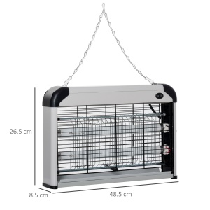 Lampa pentru Insecte Electrica 20W pentru Exterior si Interior de 60m² Argintie - Img 3