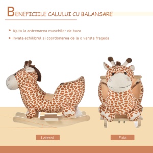 Leagan din lemn in forma de girafa, 60x33x45 cm - Img 7