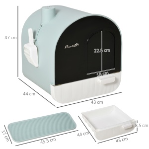 Litiere inchisa pentru Pisici – Cu Tava Detasabila & Filtru - Img 3