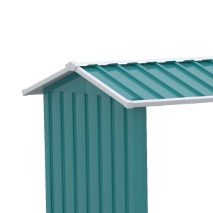 Magazie de Depozitare a Buștenilor, Casă pentru Lemne de Foc din Otel Galvanizat cu Podea Înălțată, 240x86x160 cm, Verde - Img 8