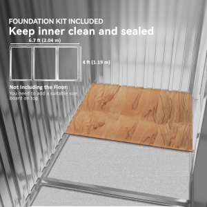 Magazie Grădină Metalică cu Orificii de Ventilație și Ușă Culisantă Dublă pentru Grădinarit și DIY, 213x130x185 cm, Maro - Img 6