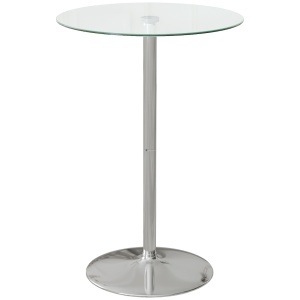Masa Bistro Rotunda Bar – Blat Sticla Securizata Ø90 cm, Cadru Metalic Modern - Img 1