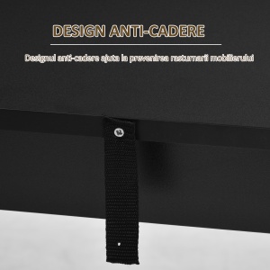 masa de bucatarie, 3 rafturi, 112x57x106cm, negru - Img 7
