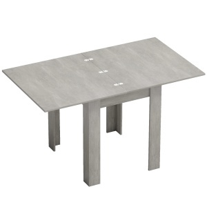Masă de Dining Extensibilă pentru 4-6 Persoane din Lemn și Oțel, 140x80x77.5 cm, Gri - Img 1