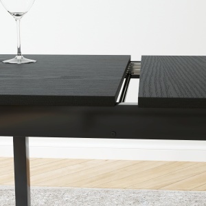Masa de Gradina Extensibila pentru 4-6 Persoane, cu Picioare din Otel, 160x70x75 cm, Negru - Img 9